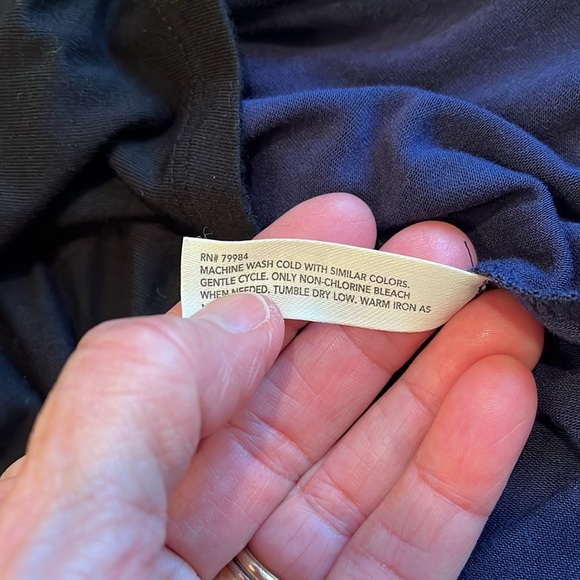 SOMA Sleep Shirt Gown 3/4 Sleeve Small Black Blue Print Soft Lightweight Lounge - Picture 12 of 16